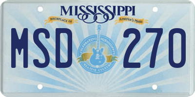 MS license plate MSD270