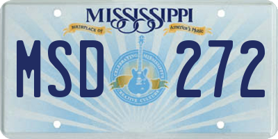 MS license plate MSD272