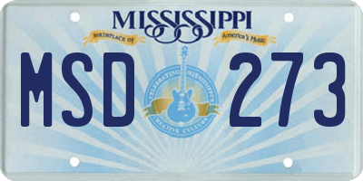 MS license plate MSD273