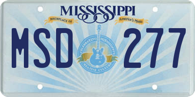 MS license plate MSD277