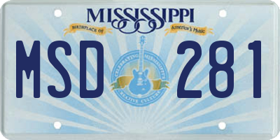 MS license plate MSD281