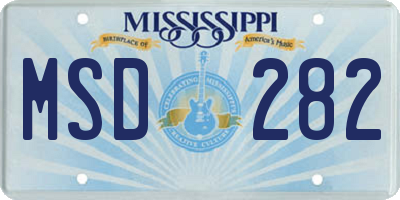 MS license plate MSD282