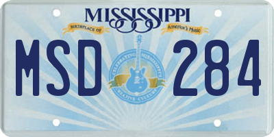 MS license plate MSD284