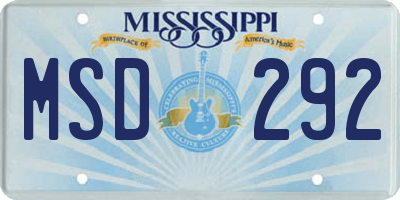 MS license plate MSD292
