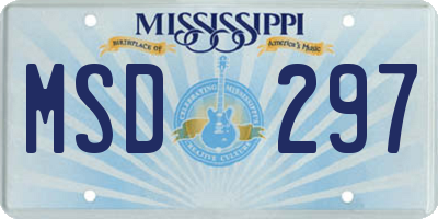 MS license plate MSD297