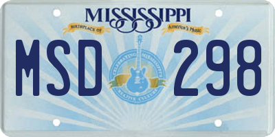 MS license plate MSD298