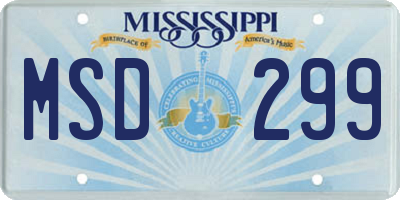 MS license plate MSD299
