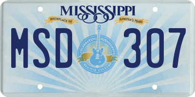 MS license plate MSD307