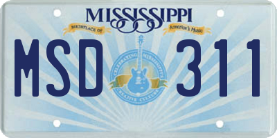 MS license plate MSD311