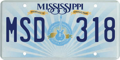 MS license plate MSD318