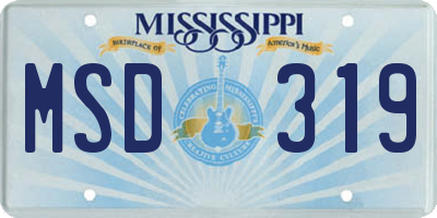 MS license plate MSD319