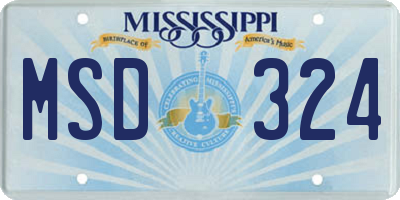 MS license plate MSD324