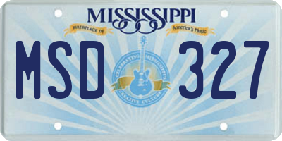 MS license plate MSD327