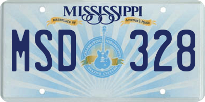 MS license plate MSD328