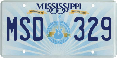 MS license plate MSD329