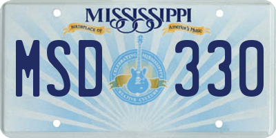 MS license plate MSD330