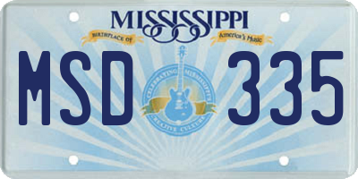 MS license plate MSD335