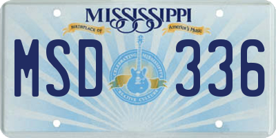 MS license plate MSD336