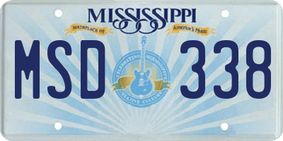 MS license plate MSD338