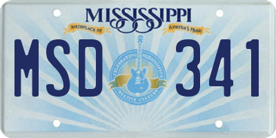 MS license plate MSD341