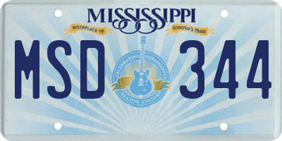 MS license plate MSD344