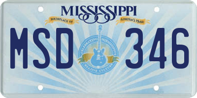 MS license plate MSD346