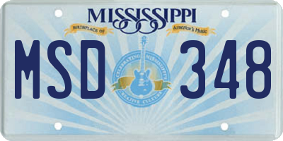 MS license plate MSD348