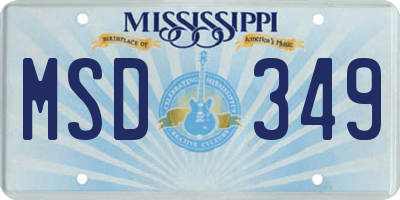 MS license plate MSD349