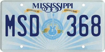 MS license plate MSD368