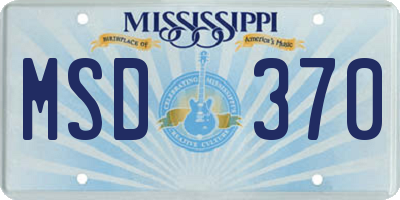 MS license plate MSD370