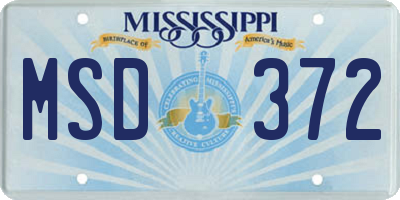 MS license plate MSD372