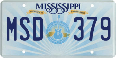 MS license plate MSD379