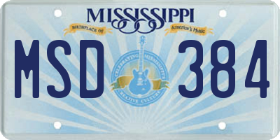MS license plate MSD384