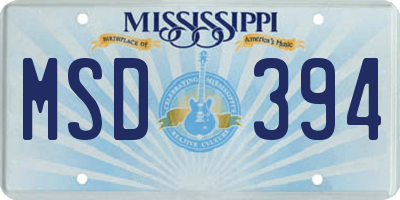 MS license plate MSD394