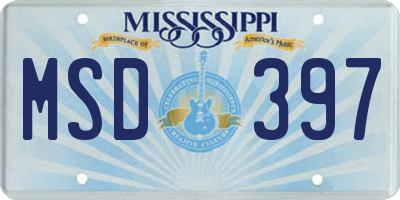 MS license plate MSD397