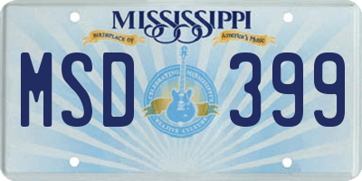 MS license plate MSD399
