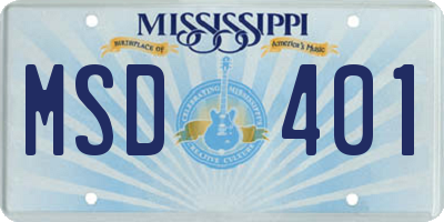 MS license plate MSD401