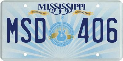 MS license plate MSD406