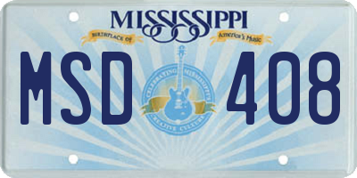 MS license plate MSD408