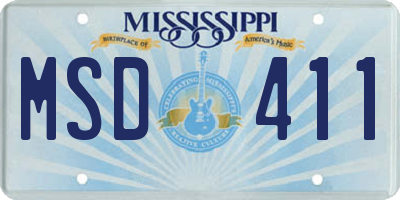 MS license plate MSD411