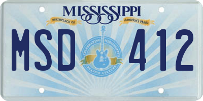 MS license plate MSD412