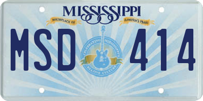 MS license plate MSD414
