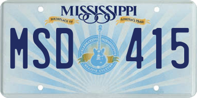 MS license plate MSD415