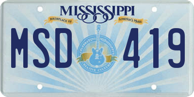 MS license plate MSD419