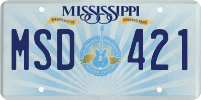MS license plate MSD421