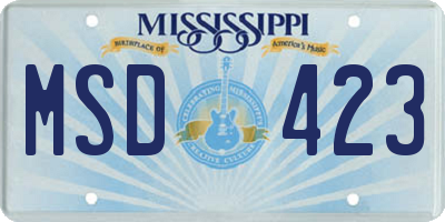 MS license plate MSD423
