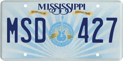 MS license plate MSD427