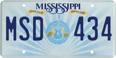 MS license plate MSD434