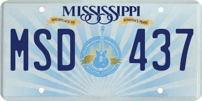 MS license plate MSD437
