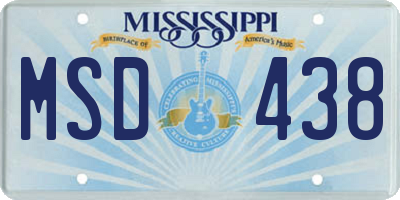 MS license plate MSD438